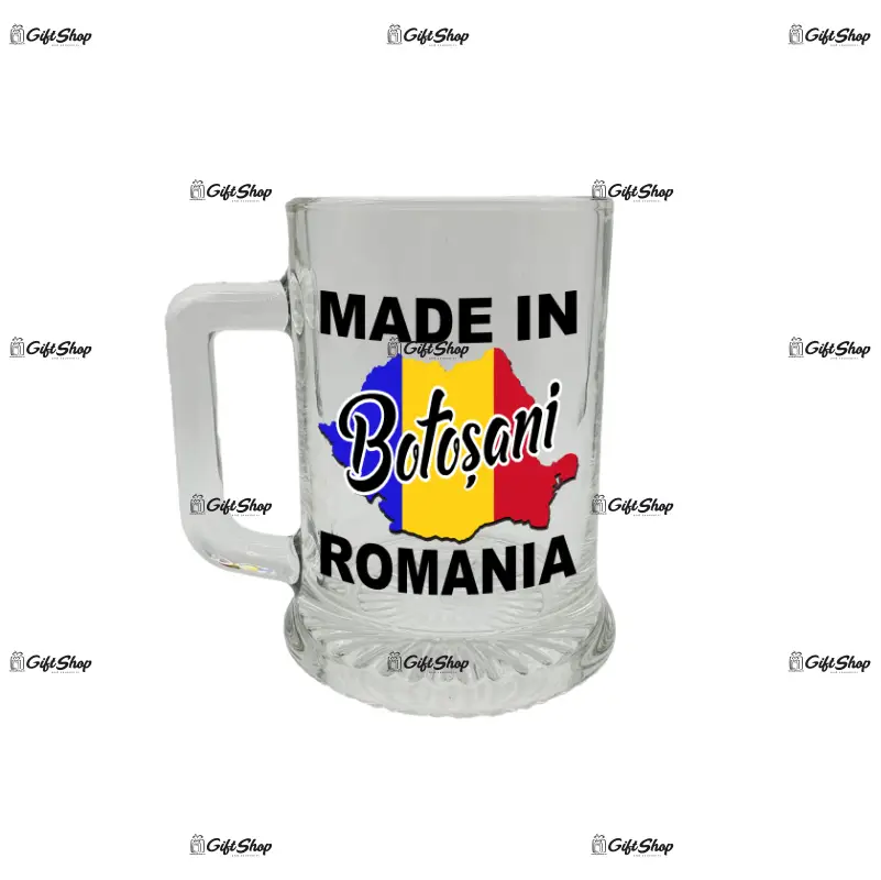Made in botosani romania, halba cu mesaj